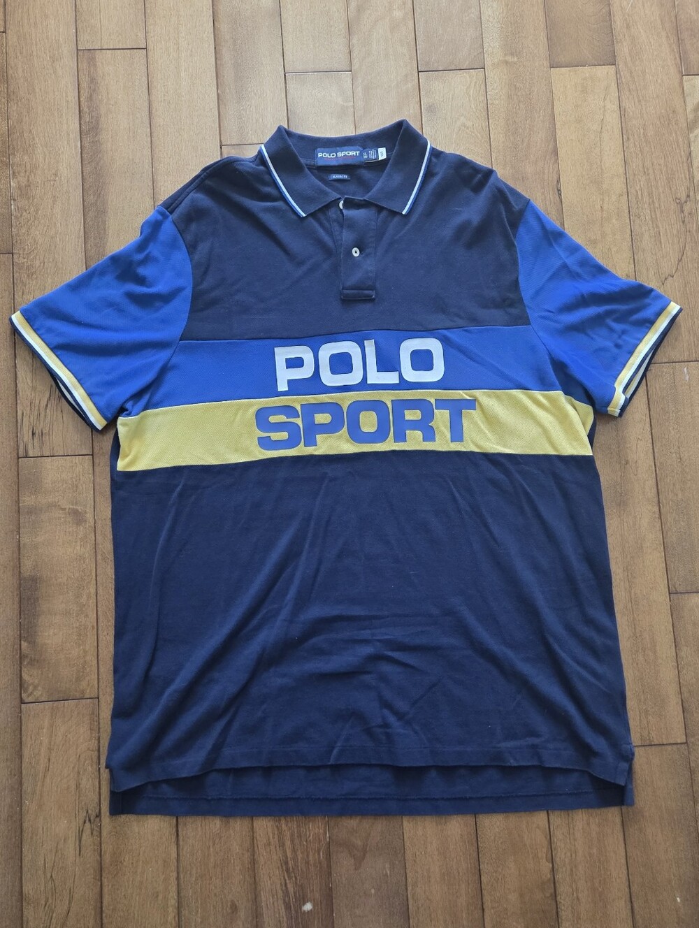 Polo Sport by Ralph Lauren Colorblock Navy & Blue Classic Polo Shirt Size XL